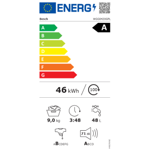 מכונת כביסה Bosch WGG0420GPL ‏9 ‏ק"ג בוש