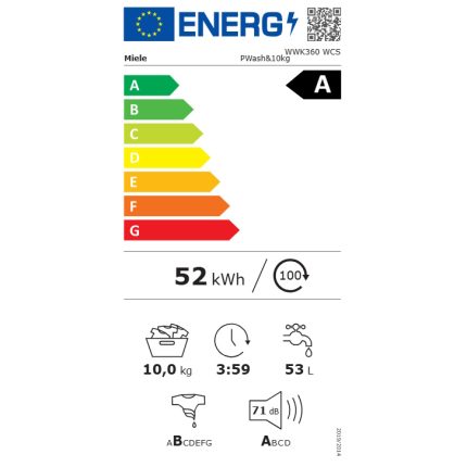 Miele WWK360 WCS energy label