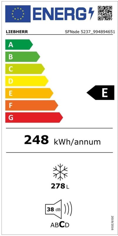 Liebherr SFNsde 5237 ENERGY LABEL
