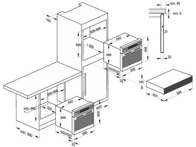תנור בנוי קומפקטי משולב מיקרוגל kaiser EM 6307 RS קייזר