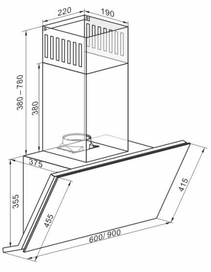 קולט אדים צמוד קיר kaiser AT 6430 F Eco קייזר