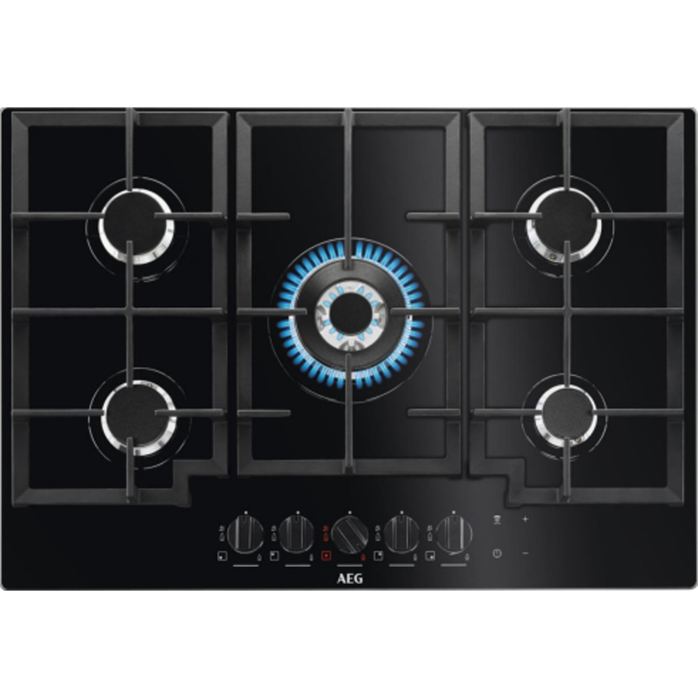 aeg hkb75550nb product כיריים גז AEG HKB75550NB 5 להבות משטח זכוכית 74 ס"מ