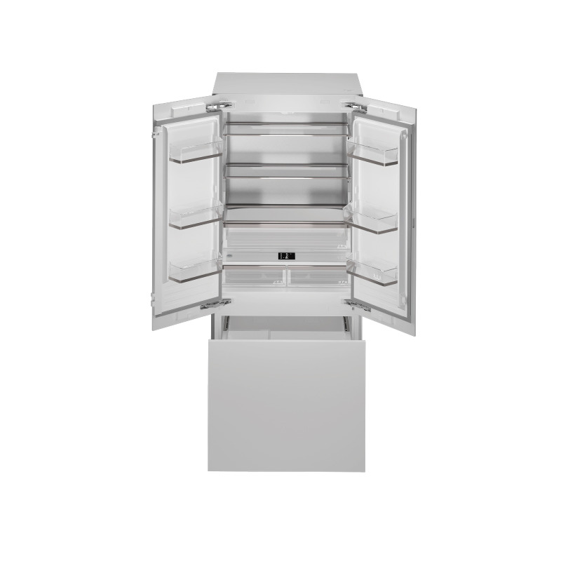 bertazzoni rfd90s5fpns 24 product מקרר בילט אין Bertazzoni 90 ס"מ דלתות צרפתיות עם מכונת קרח