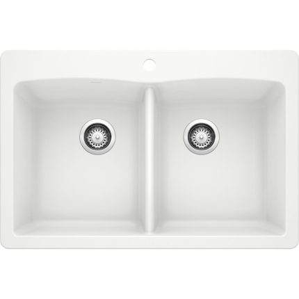 כיור מטבח BLANCO דיאמונד 210 כפול מסילגרניט לבן