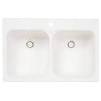כיור ויזן BLANCO 210 כפול מסילגרניט לבן למטבח