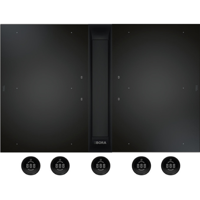 bora pkas3fiab cooktop hood product כיריים אינדוקציה BORA PKAS3FIAB משולבות קולט אדים דומינו 85 ס״מ