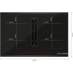 כיריים אינדוקציה Bosch PXX890D51E עם קולט אדים מובנה 80 ס"מ שחור