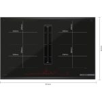 כיריים אינדוקציה Bosch PXX890D51E עם קולט אדים מובנה 80 ס"מ שחור