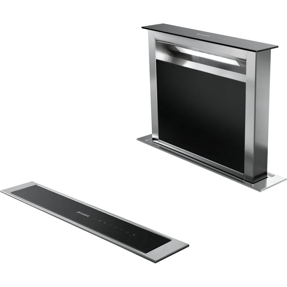 faber fabula plus evo bk a60 2 product קולט אדים Faber HOOD FABULA PLUS EVO+ BK A60/2 שחור זכוכית Downdraft 60 ס"מ