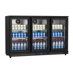 מקרר ויטרינה דלפק Faynameli RF-400PS עם 3 דלתות זכוכית שחור