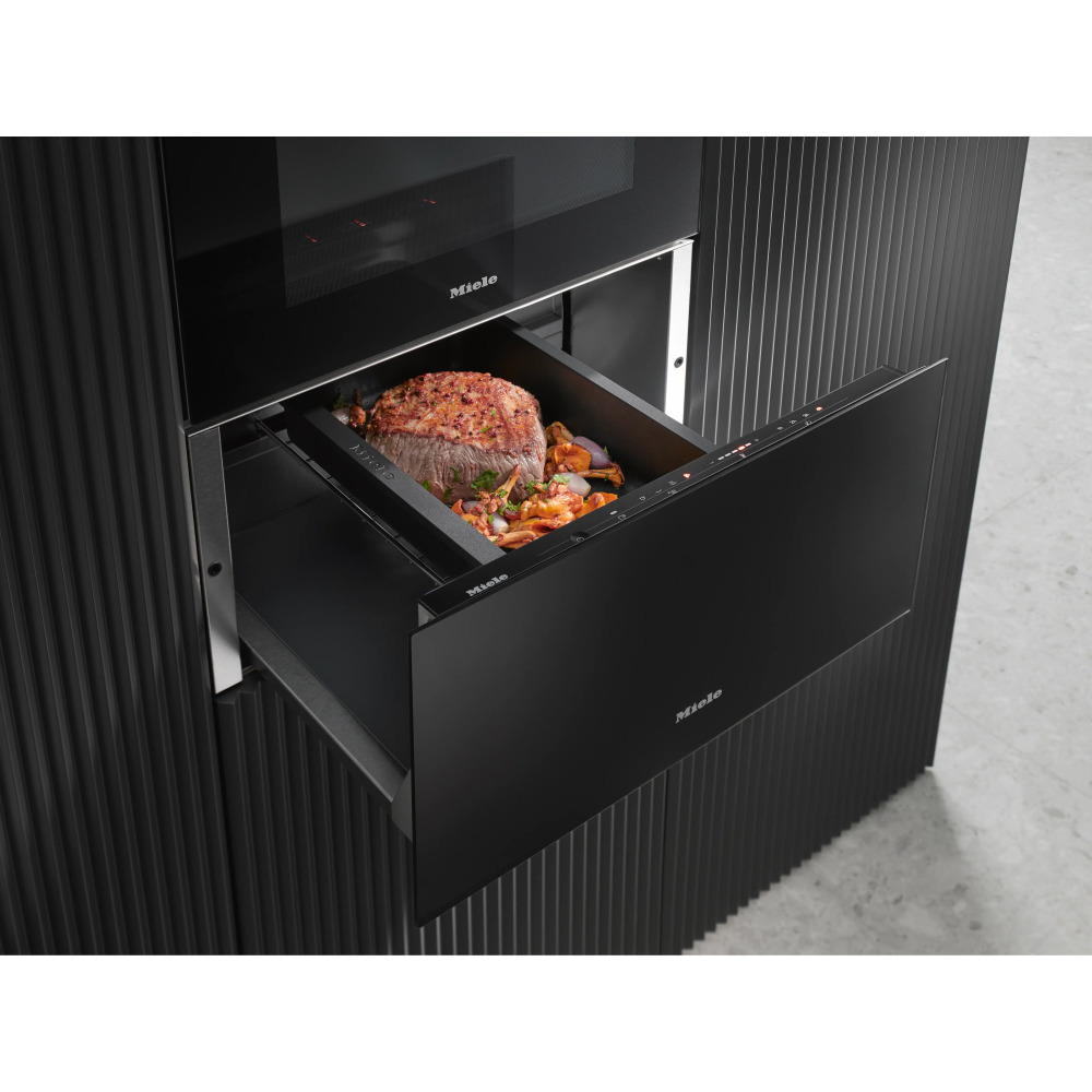 miele esw 7020 obsidian black matt product מגירת חימום Miele ESW 7020 Obsidian black matt עיצוב ללא ידית