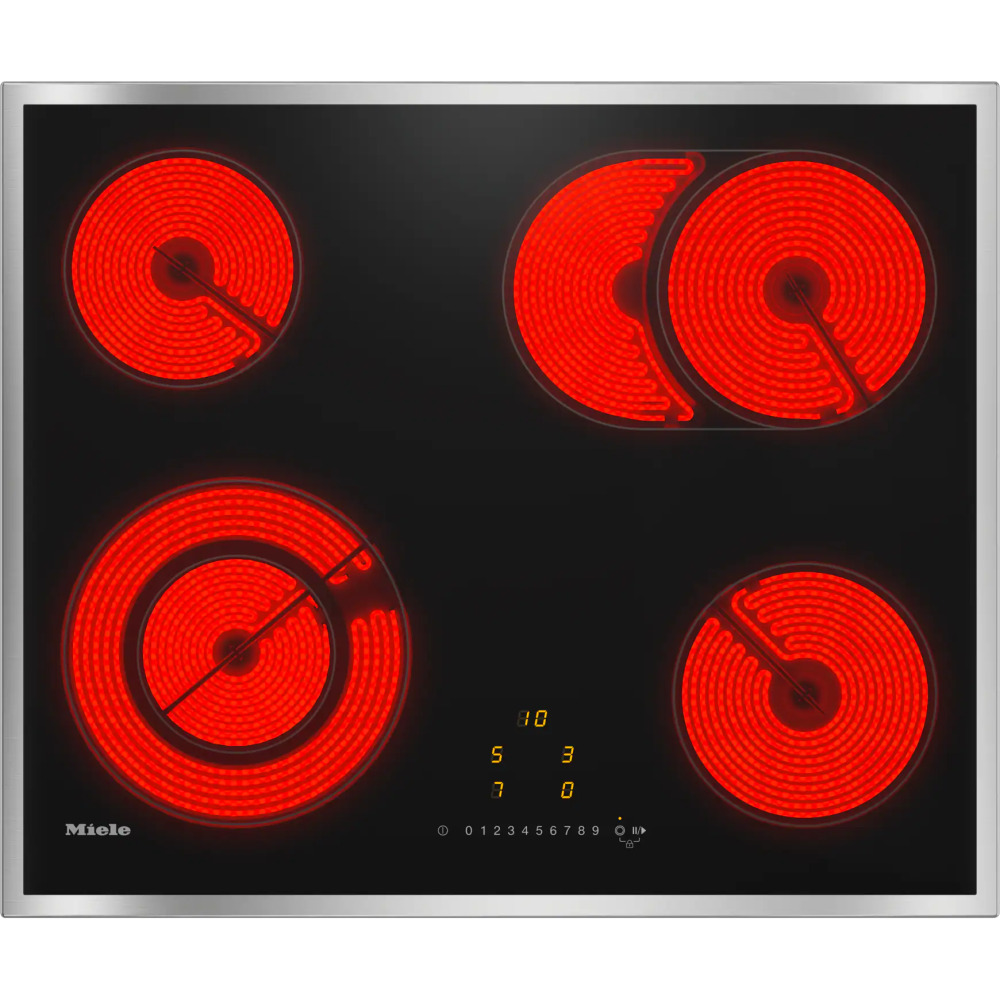 miele km 6521 fr product כיריים חשמליות Miele KM 6521 FR עם 4 אזורי בישול ומסגרת נירוסטה