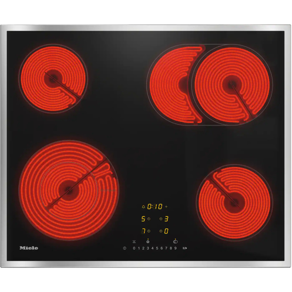 miele km 6540 fr product כיריים חשמליות Miele KM 6540 FR עם מסגרת נירוסטה ואזור ExtraSpeed