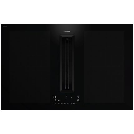 כיריים אינדוקציה Miele KMDA 7676-1 FL BlackPerfection עם קולט אדים מובנה שחור