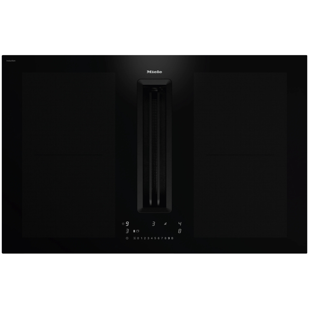 miele kmda 7676 1 fl blackperfection product כיריים אינדוקציה Miele KMDA 7676-1 FL BlackPerfection עם קולט אדים מובנה שחור