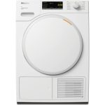 מייבש כביסה Miele TWA520WP בצבע לבן עם דלת שקופה
