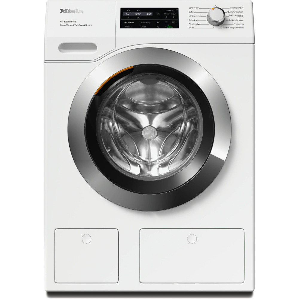 miele wei895 wcs pwash tdos steam product מכונת כביסה MIELE WEI895 פלטינום עם SteamCare ו-TwinDos