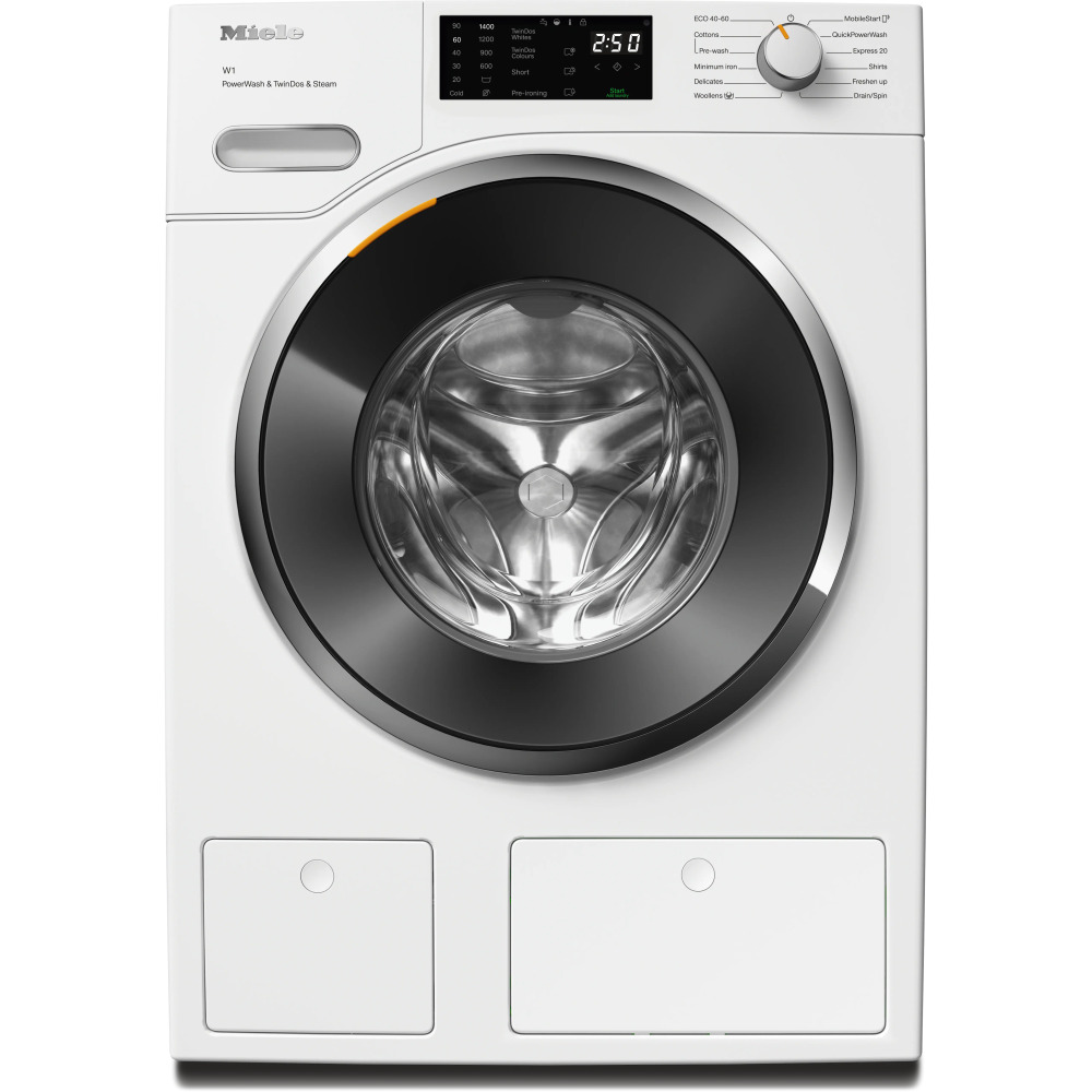 miele wwg880 wcs pwash tdos steam product מכונת כביסה MIELE פתח קדמי לבנה עם פתח שחור