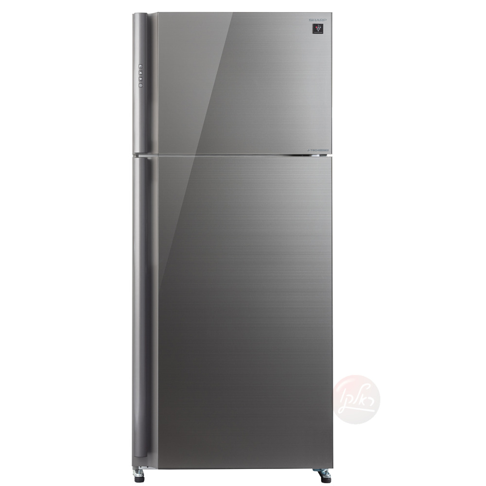 sharp sj 5778 product מקרר Sharp SJ-5778 דו דלתי עם דלת זכוכית סילבר ושחור