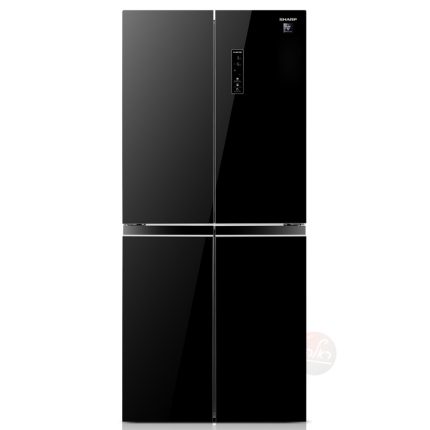 מקרר SHARP SJ-8435BL 4 דלתות זכוכית שחורה 421 ליטר