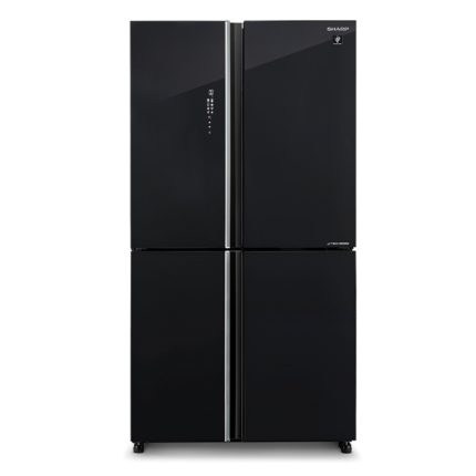 מקרר SHARP SJ-8590 4 דלתות עם דלת זכוכית שחורה