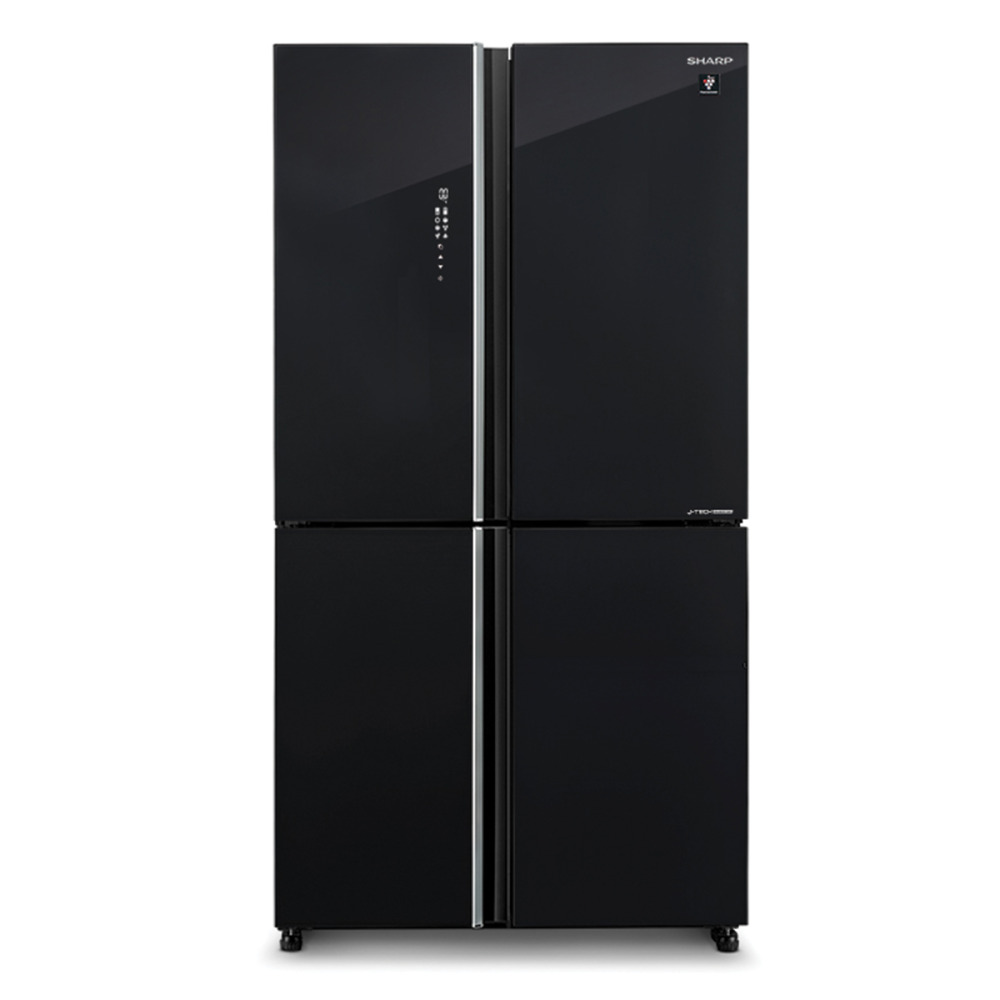 sharp sj 8590 product מקרר SHARP SJ-8590 4 דלתות עם דלת זכוכית שחורה