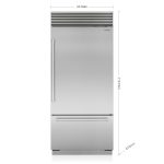 מקרר מקפיא Sub-Zero 91 ס"מ Classic בנירוסטה עם מתקן מים פנימי