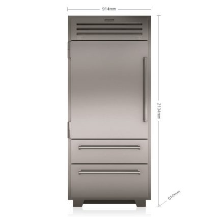 מקרר Sub-Zero PRO רחב 91 ס"מ עם דלתות נירוסטה ICBPRO3650