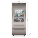 מקרר מקפיא Sub-Zero PRO Series עם דלת זכוכית דגם ICBPRO3650G