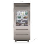 מקרר מקפיא Sub-Zero PRO Series עם דלת זכוכית דגם ICBPRO3650G