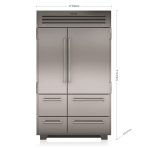 מקרר מקפיא תחתון Sub-Zero PRO נירוסטה 122 ס"מ דגם ICBPRO4850