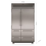 מקרר מקפיא תחתון Sub-Zero PRO נירוסטה 122 ס"מ דגם ICBPRO4850