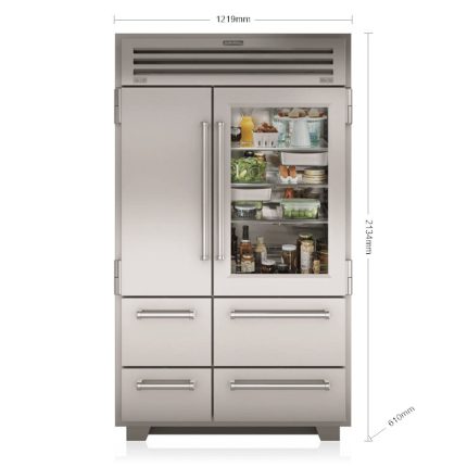 מקרר Sub-Zero ICBPRO4850G דלת זכוכית נירוסטה
