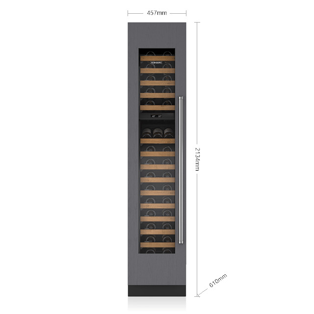 wine cooler dual zone 15 shelves uv glass product מקרר יין עם דלת זכוכית ומדפים לאחסון בקבוקי יין