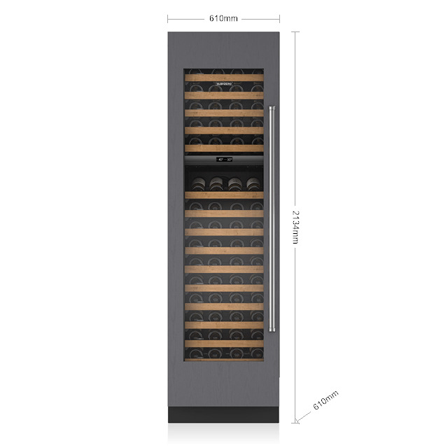 wine refrigerator dual zone 15 shelves product מקרר יין עם דלת זכוכית ומדפים מרובים
