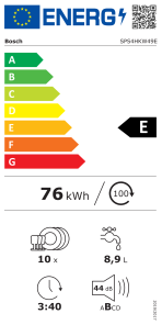 ⁦מדיח כלים עומד Bosch סדרה 4 דגם SPS4HKW49E 45 ס"מ לבן מתצוגה⁩ – תמונה ⁦2⁩
