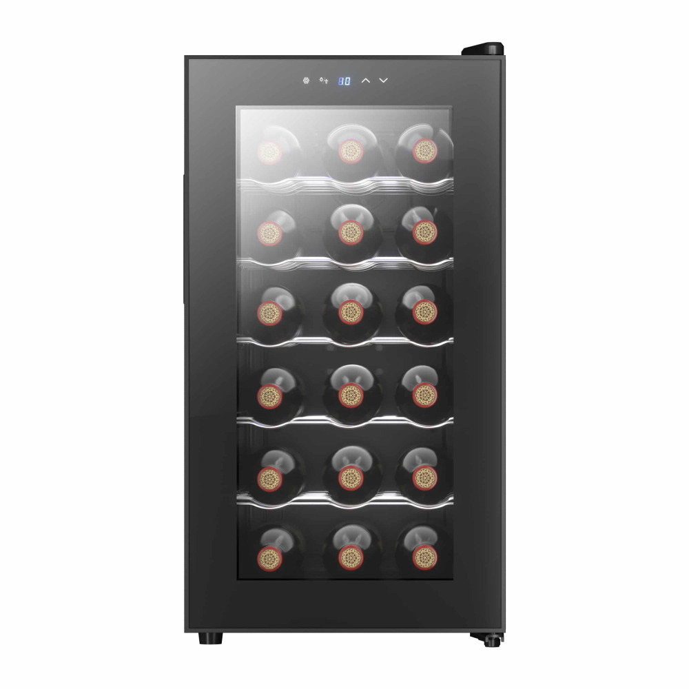 landers bcw51b product מקרר יין Landers BCW51B לאחסון 18 בקבוקים עם דלת מראה