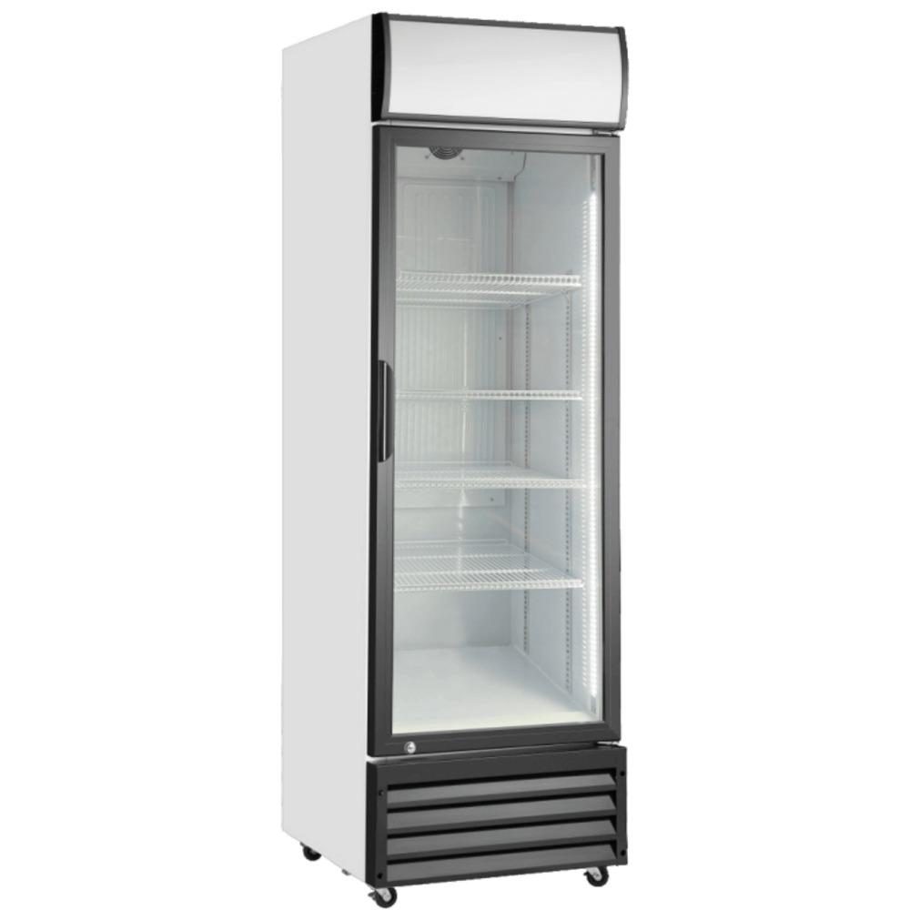 landers display fridge 288l product מקרר תצוגה מסחרי Landers 288 ליטר עם יחידת פרסום עילית