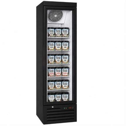 מקפיא צר שחור 159 ליטר Landers דגם SS-D159WAC/B עם דלת זכוכית