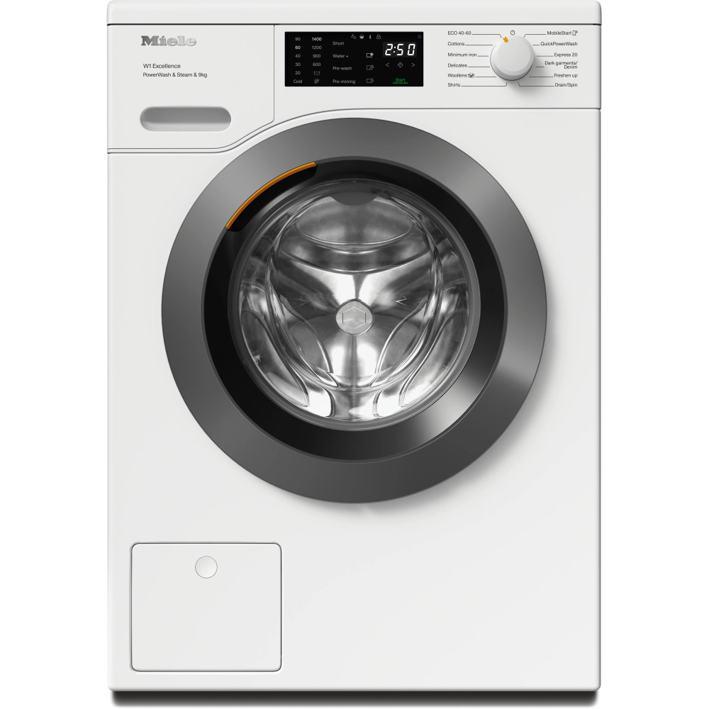 miele wed385 wcs pwash steam 9kg product מכונת כביסה Miele WED385 WCS פתח חזית 9 ק"ג לבן Lotus white