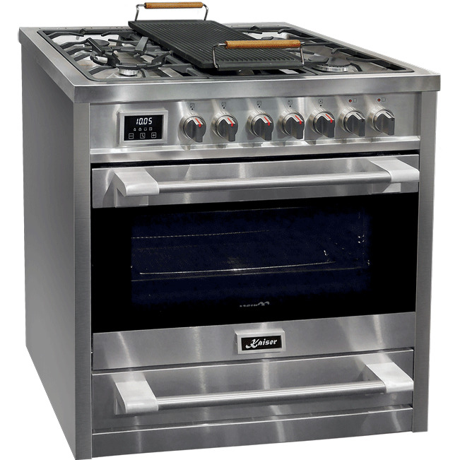 kaiser hge 93505 r product תנור משולב גז-חשמל Kaiser HGE 93505 R נירוסטה 90 ס"מ