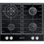 כיריים גז Kaiser KCG 6380 Turbo זכוכית שחורה 4 מבערים