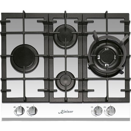 כיריים גז Kaiser KCG 6394 W Turbo Romb משטח זכוכית לבן 4 מבערים