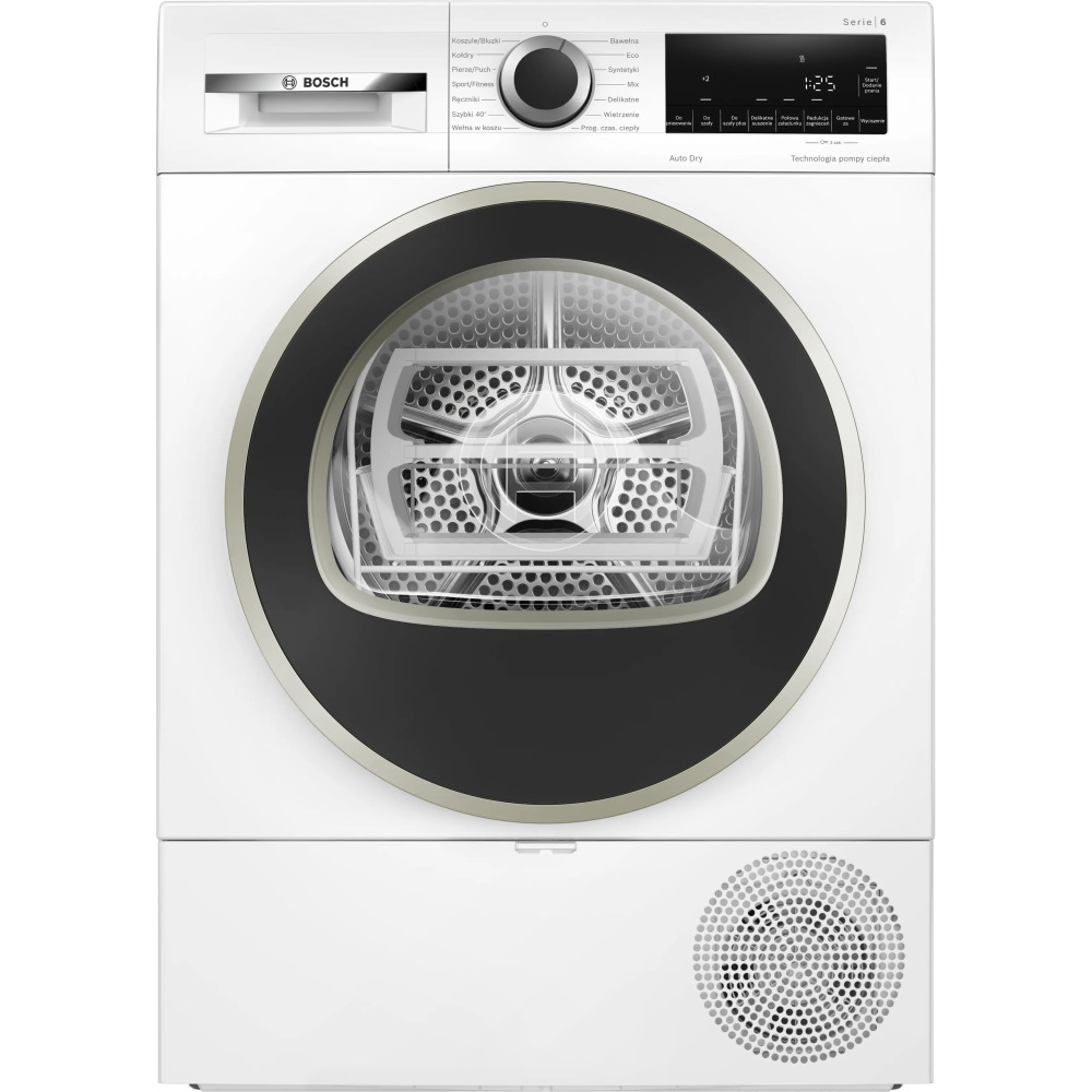 bosch wqg1417epl product מייבש כביסה BOSCH WQG1417EPL Serie 6 משאבת חום 9 ק"ג לבן