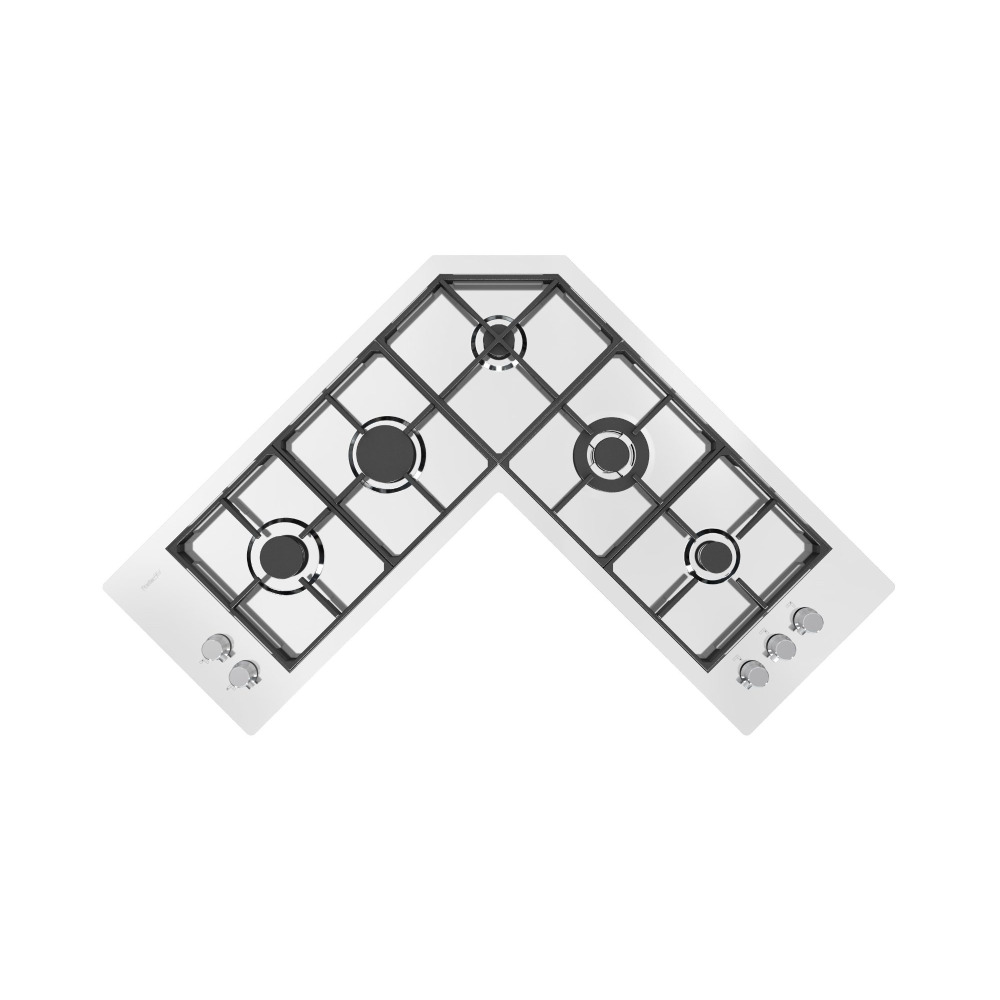 foster 7238042 gas hob product כיריים גז FOSTER 5 להבות נירוסטה 972×972 מ"מ דגם 7238042