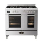 תנור כפול משולב כיריים 5 להבות גז 100 ס"מ Fratelli FRO-MI999-100X נירוסטה