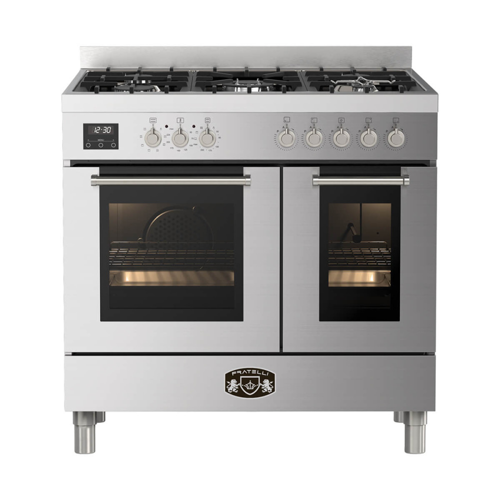 fratelli fro mi999 100x product תנור כפול משולב כיריים 5 להבות גז 100 ס"מ Fratelli FRO-MI999-100X נירוסטה
