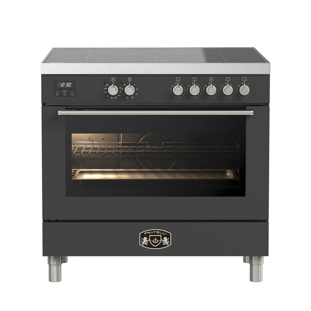 fratelli fro mi999an ind product תנור משולב אינדוקציה Fratelli FRO-MI999AN-IND 90 ס"מ 5 אזורים שחור כסף