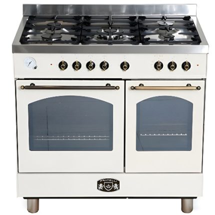 תנור כפול משולב כיריים גז 90 ס"מ Fratelli דגם FRO-PR999DC גימור קרם ברונזה