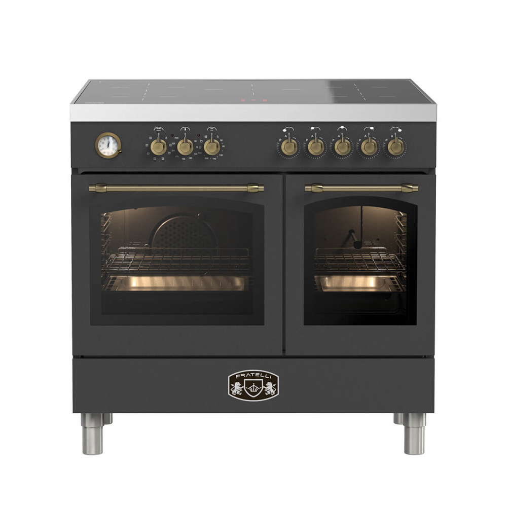 fratelli fro ve999dan ind product תנור כפול משולב אינדוקציה Fratelli FRO-VE999DAN-IND 5 אזורים 90 ס"מ שחור ברונזה